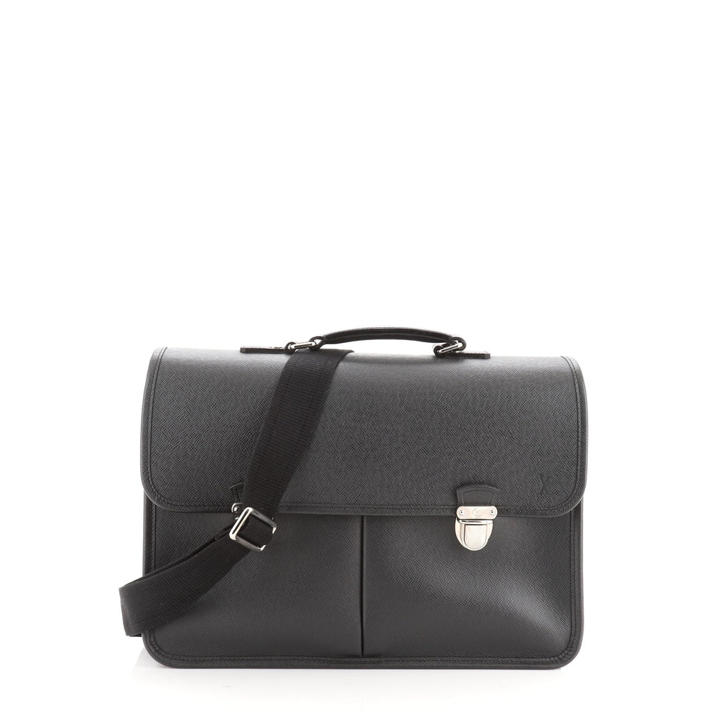 Louis Vuitton Anton Taiga Black Briefcase men's bag