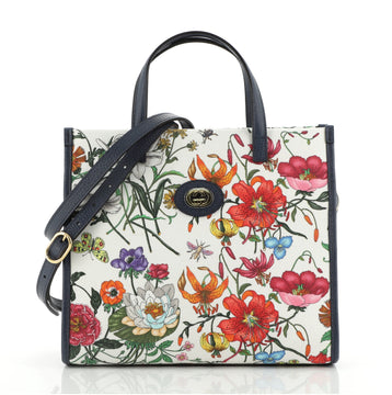 Gucci Convertible Open Tote Flora Canvas Small