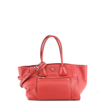 Prada Front Pocket Wing Convertible Tote Vitello Phenix