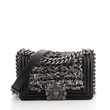 Chanel Boy Flap Bag Braided Tweed Small