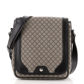 Gucci Snap Flap Messenger Bag Diamante Coated Canvas Medium