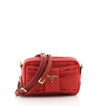 Prada Bow Camera Crossbody Bag Tessuto Small