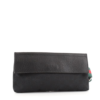 Gucci Vintage Web Belt Bag GG Canvas with Leather