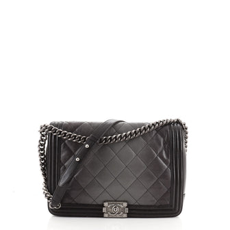 Chanel Boy Flap Bag Quilted Ombre Goatskin Large