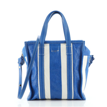 Balenciaga Bazar Convertible Tote Striped Leather Small