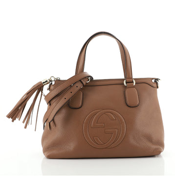Gucci Soho Convertible Soft Top Handle Bag Leather
