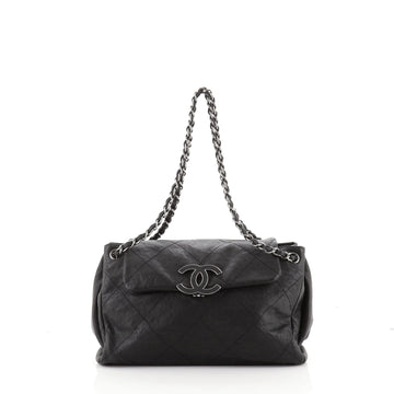 Chanel Hamptons Accordion Flap Tote Quilted Calfskin Large