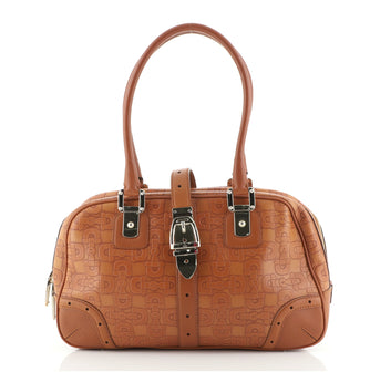 Gucci Glam Boston Bag Horsebit Embossed Leather Large