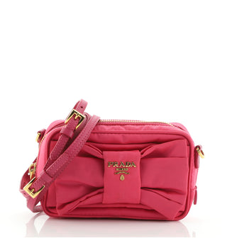 Prada Bow Camera Crossbody Bag Tessuto Small