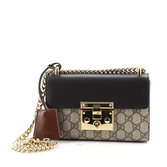 Gucci Padlock Shoulder Bag GG Coated Canvas and Leather Small