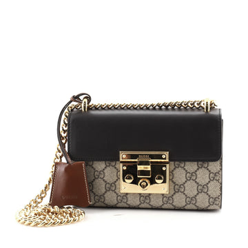 Gucci Padlock Shoulder Bag GG Coated Canvas and Leather Small