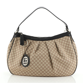 Gucci Sukey Hobo Diamante Canvas Medium