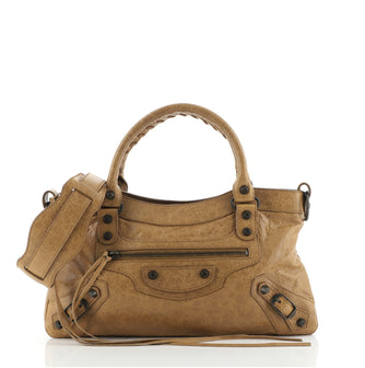 Balenciaga First Flat Studs Bag Leather Brown 69044457