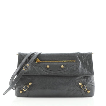 Balenciaga Giant Studs Envelope Strap Clutch Leather