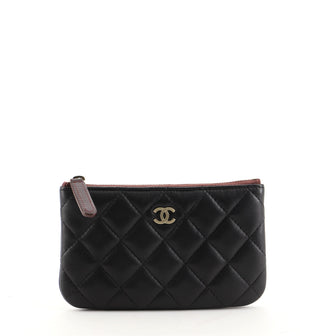 Chanel CC Zipped Pouch Quilted Lambskin Small