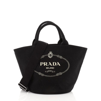 Prada Canapa Convertible Shopping Tote Canvas Medium