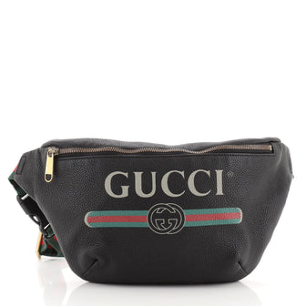 Gucci Logo Belt Bag Printed Leather Medium