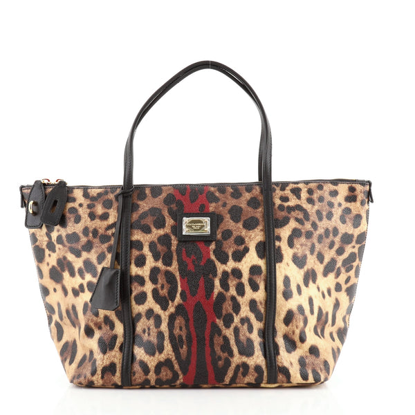 Brown Dolce&Gabbana Miss Escape Leopard Print Tote