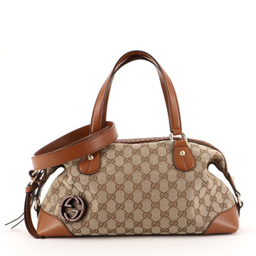 Gucci Brick Lane Convertible Boston Bag GG Canvas Medium