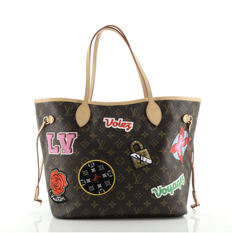 Louis Vuitton Neverfull NM Tote Limited Edition Patches Monogram Canvas MM