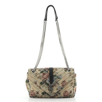 Saint Laurent Classic Monogram Envelope Satchel Tapestry Medium