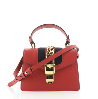 Gucci Sylvie Top Handle Bag Leather Mini