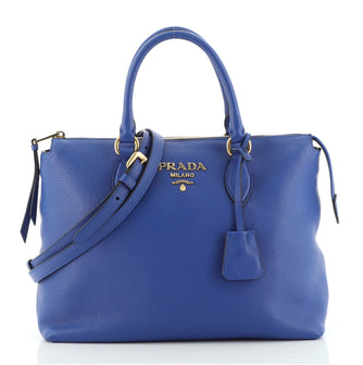 Prada Convertible Zip Satchel Vitello Daino Medium