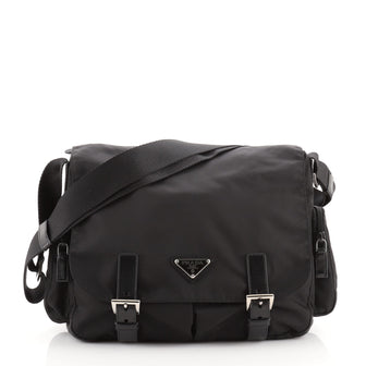 Prada Double Buckle Flap Camera Bag Tessuto Medium