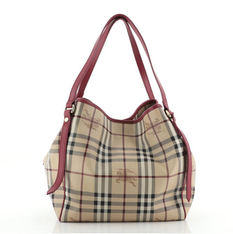 Burberry Canterbury Tote Haymarket Coated Canvas Small