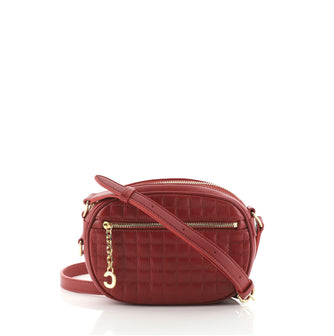 celine red quilted leather small backpack Celine C Charm Camera Bag Quilted Leather Small Red 6904912