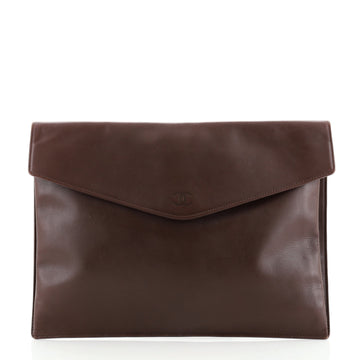 Chanel Vintage Envelope Pouch	 Leather Medium