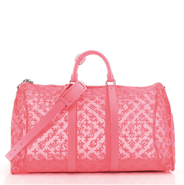 Louis Vuitton Keepall Bandouliere Bag Monogram See Through Mesh 50