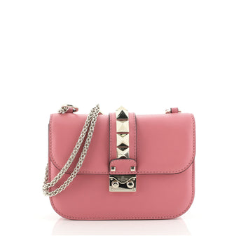 Valentino Glam Lock Shoulder Bag Leather Mini