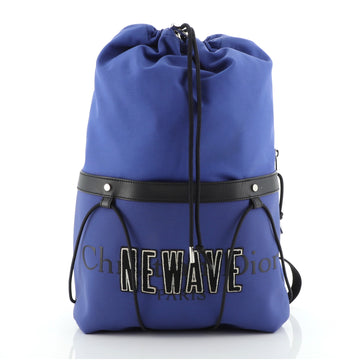 Christian Dior Newave Drawstring Backpack Printed Nylon with Applique