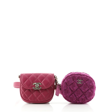 Chanel CC Waist Bag with Coin Purse Quilted Lambskin and Tweed