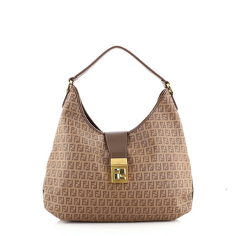 Fendi Hobo Zucchino Coated Canvas Large