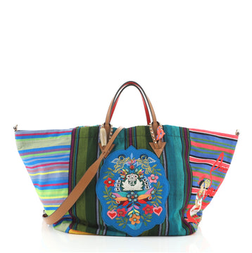 Christian Louboutin Caba Tote Motif Embroidered Jacquard Large