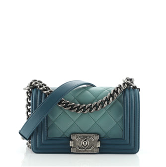 Chanel Boy Flap Bag Quilted Ombre Calfskin Small