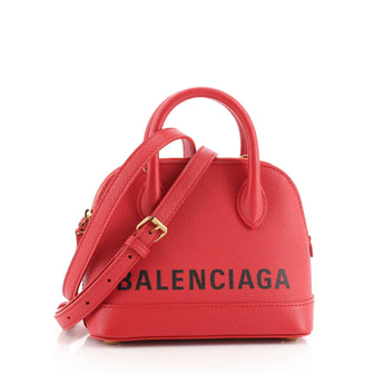 Balenciaga Logo Ville Bag Leather XXS