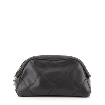 Chanel Biarritz Cosmetic Pouch Quilted Coated Canvas