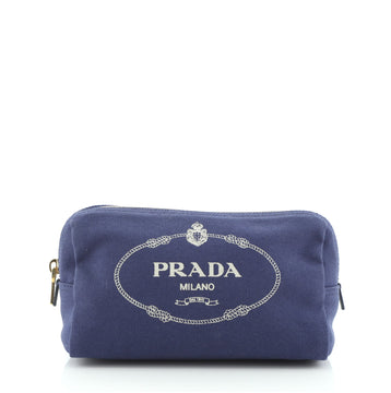 Prada Logo Cosmetic Pouch Canvas Small