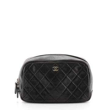 Chanel CC Cosmetic Pouch Quilted Lambskin Medium