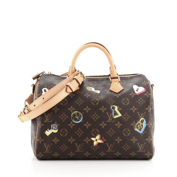Louis Vuitton Speedy Bandouliere Bag Limited Edition Love Lock Monogram Canvas 30