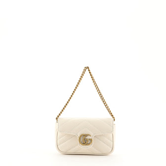 Gucci GG Marmont Coin Purse on Chain Matelasse Leather