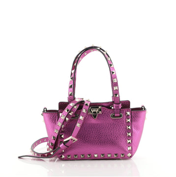 Valentino Rockstud Tote Pebbled Leather Micro