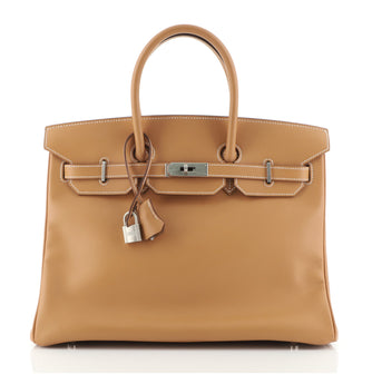 Hermes Birkin Handbag Brown Chamonix with Brushed Palladium Hardware 35