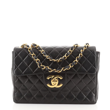 Chanel Vintage Classic Single Flap Bag Quilted Lambskin Jumbo