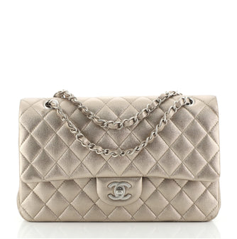 Chanel Classic Double Flap Bag Quilted Metallic Lambskin Medium