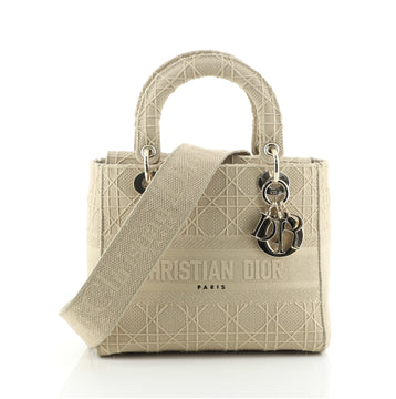 Christian Dior Lady D-Lite Bag Cannage Embroidered Canvas Medium
