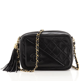 Chanel Vintage Front Pocket Camera Bag Quilted Leather Mini